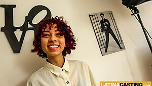 curly redhead latina thrilled for first anal casting