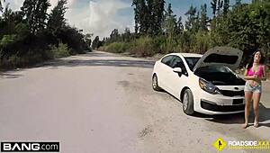 natalie gets roadside pov public sex with mechanic