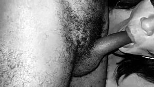 yo, check this shemale noir takin’ on a huge black cock