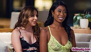 Lesbian Foursome with Mocha Menage and Keira Croft