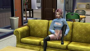 Nerdy virgin girl must fuck for the job in 3d hentai!