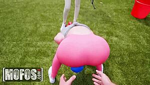 Daisy Stone and Scarlett Bloom Compete Passionately for Jay's Cock, Ending in Facial Cum