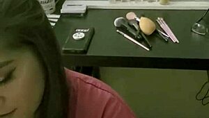 Asian handjob leads to sucking and cum facial