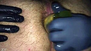 Intense anal plug play stretches her ass to 6cm!