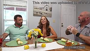 Horny milf stepmom cheats with my big cock on her special day