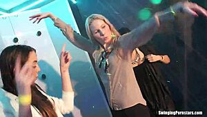 at the wet party, lesbians are fingering and masturbating in a hardcore gangbang