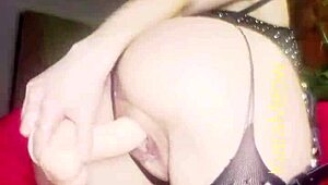 Kiarameow uses dildo and toys for deepthroat blowjob in webcam bdsm session with slave elements