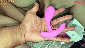 he controls her vibrator with his phone, fucking her ass deep for a wild ride.