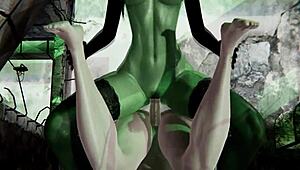 Intense Cum Inside Witch Gruntilda On Halloween Night