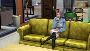 Nerdy virgin girl must fuck for the job in 3d hentai!