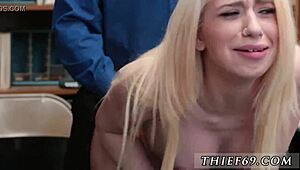 Suggestive teen webcam cumshot in police uniform play