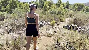 i'm a young milf so horny hiking with cum in mouth