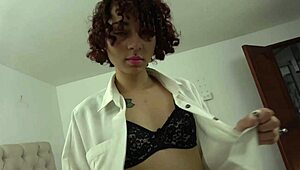 Hot Brunette Latina Model Fucked Hard on Couch!