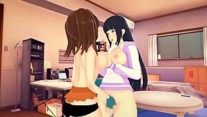 Diane and Hinata in intense lesbian hentai