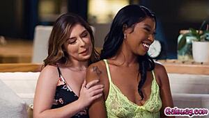 Lesbian Foursome with Mocha Menage and Keira Croft