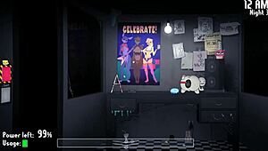 Yo, Five Nights at Fuzzboobs hentai game ep 6, animatronics draining my cock empty! 😈