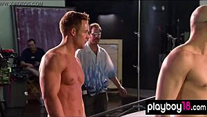 busty blondes andrea lowell and teagan presley rip clothes and strip naked for guys