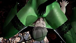 Intense Cum Inside Witch Gruntilda On Halloween Night