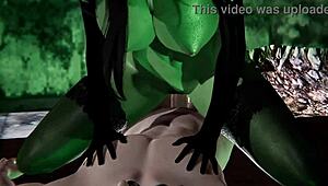 Intense Cum Inside Witch Gruntilda On Halloween Night