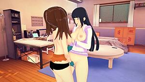 Diane and Hinata in intense lesbian hentai