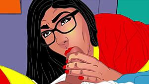 Mia's perfect bubble butt bet and intense blowjob