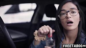 emily willis and her teen 18+ friend lick each other's trimmed pussies outdoors.