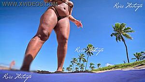 Hey, what would you do seeing me slutty in a micro bikini at the beach?