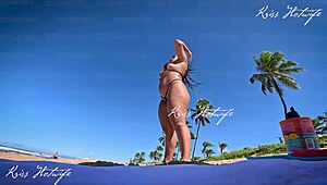 Hey, what would you do seeing me slutty in a micro bikini at the beach?