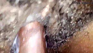 Amateur ebony couple gets down and dirty in dorm room