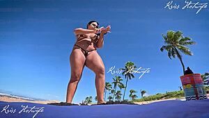 Hey, what would you do seeing me slutty in a micro bikini at the beach?