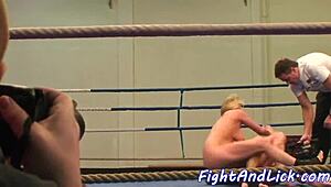 Amateur European Lesbians Tribbing, Wrestling, and Spanking