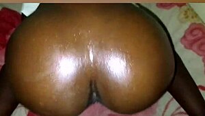 Amateur ebony whore gets pussy fucked doggystyle bent over