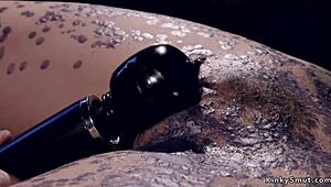 flexible brunette in bondage session with kinky bdsm elements