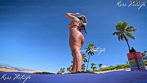 Hey, what would you do seeing me slutty in a micro bikini at the beach?