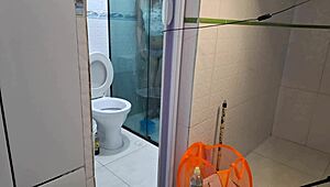 risky masturbation for the employee in secret