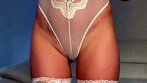 Blonde Milf Rates Dicks In Lingerie