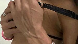 Foxy Brunette Tranny Babe Playing With Herself