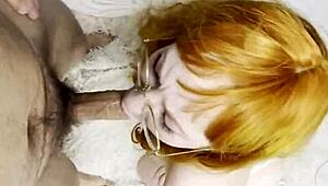 Red-Haired Beauty Sucks My Dick