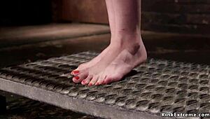 Petite slave's clit gets teased in tight bondage. Can't believe how intense it feels!