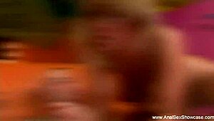 Pretty Blonde Girlfriend Enjoys Anal Sex with Friend in Doggystyle.