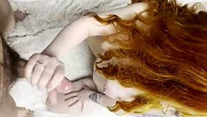 Red-Haired Beauty Sucks My Dick