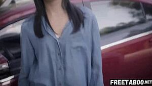 emily willis and her teen 18+ friend lick each other's trimmed pussies outdoors.