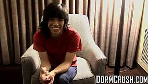 Homosexual university student grabs cock and jerks off