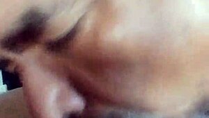 Latino sucking that big black shemale cock deep! 😈🍆