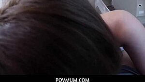 POV mum features stepmom Emily Addison with amazing big boobs.