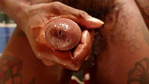 Big dick jacking off hallelujah johnson in close-up solo