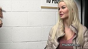 banging fit busty milf suspect in the backroom office setting