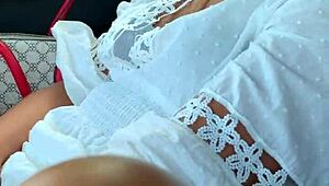 amateur webcam girl gets horny fingering in the car outdoors, traveling and masturbating like crazy