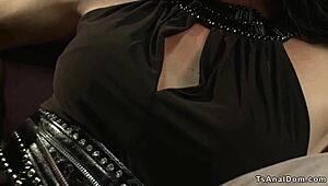 Shemale Dominates Male Time Traveler with Hard Doggy Anal Fucking