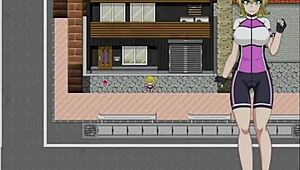 losing a race and he grabs the blonde's big tits!